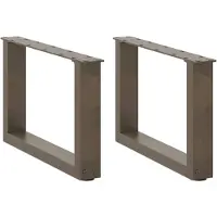 vidaXL Pieds de table basse en U 2 pcs. Acier naturel 50x(30-31) cm Acier