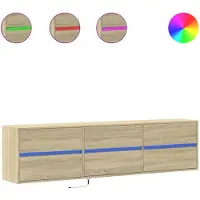 vidaXL Armoire TV murale avec LED Chêne Sonoma 180x31x45 cm