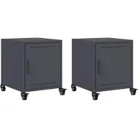 vidaXL Tables de chevet 2 pcs anthracite 36x39x43,5 cm acier