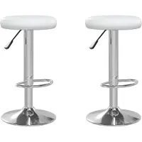 vidaXL Tabouret de bar 2 pcs. Blanc Similicuir