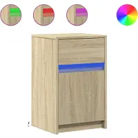 vidaXL Armoire de chevet avec lumières LED chêne sonoma