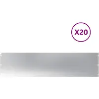 vidaXL Bordure de jardin, 20 pièces, 25 x 103 cm, acier galvanisé, argenté
