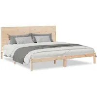 vidaXL Lit en bois massif extra long sans matelas 200x220 cm