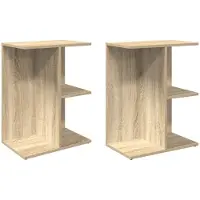vidaXL Tables de chevet 2pcs chêne sonoma 46,5x29x61cm bois ingénierie