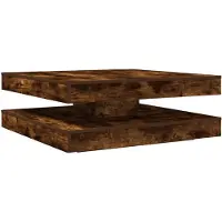 vidaXL Table basse pivotante à 360 degrés Chêne fumé 90x90x34,5 cm