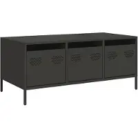 vidaXL Table basse noire 101,5x50x43,5 cm Acier laminé à froid
