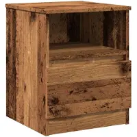 vidaXL Table de chevet vieux bois 40x40x50 cm bois d’ingénierie
