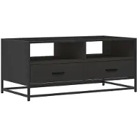vidaXL Table basse noire 100x50x45 cm Bois composite et métal
