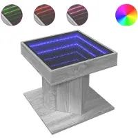 vidaXL Table basse LED Gris Sonoma 50x50x45 cm Bois composite