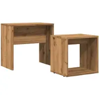 vidaXL Tables d'ensemble 2 pcs. Chêne Artisan Matériaux dérivés du bois