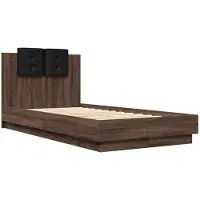 vidaXL Cadre de lit avec tête de lit Chêne brun 75x190 cm Bois composite