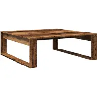 vidaXL Table basse imitation vieux bois 100x100x35 cm Bois composite