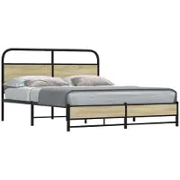 vidaXL Cadre de lit sans matelas 150x200 cm Chêne Sonoma Matériau dérivé du bois
