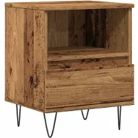 vidaXL Table de chevet vieux bois 40x35x50 cm bois d’ingénierie