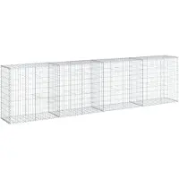 vidaXL Gabion avec couvercle 400x50x100 cm Fer galvanisé