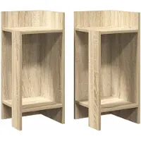 vidaXL Tables d'appoint 2 pcs avec étagère chêne sonoma 25,5x27x60 cm