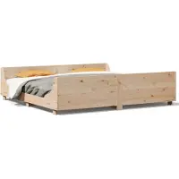 vidaXL Lit en bois massif sans matelas 200x200 cm pin