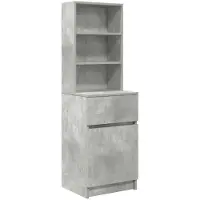 vidaXL Table de chevet gris béton 39x35x125 cm bois d’ingénierie