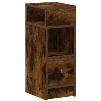 Super Merchant Table de chevet avec tiroir chêne fumé 25x31x66 cm