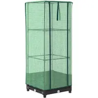 vidaXL Lit surélevé avec serre aspect rotin 40x40x123 cm