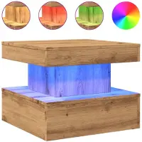 vidaXL Table basse avec lampes LED Chêne Artisan 50x50x40 cm