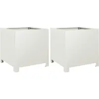 vidaXL Jardinières 2 pcs blanc 40x40x40 cm acier