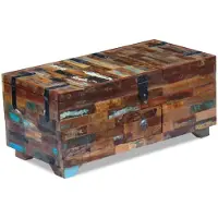 vidaXL Table basse coffre en vieux bois massif 80x40x35 cm