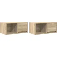 vidaXL Armoires TV 2 pcs. chêne Sonoma 60x31x25,5 cm Matériau bois