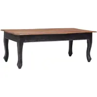 vidaXL Table basse noire 120 x 60 x 45 cm en bois massif d'acajou