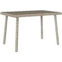 vidaXL Table basse de jardin rectangulaire gris clair 60x40x37 cm Poly rotin