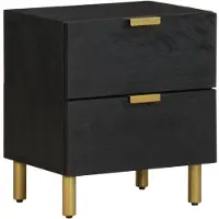 vidaXL Table de chevet noir 40x33x46 cm bois de manguier solide