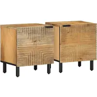 vidaXL Tables de chevet 2 pcs 40x33x46 cm bois de manguier solide