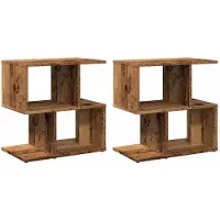 vidaXL Tables de chevet 2pcs vieux bois 50x30x51,5cm bois d'ingénierie