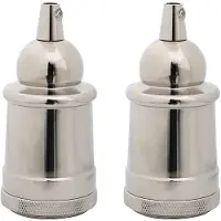 vidaXL Douilles de lampe 2 pcs nickel satiné E27