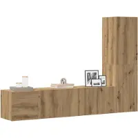vidaXL Armoires murales TV 3 pcs. Chêne Artisan Matériaux dérivés du bois
