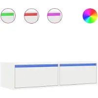 vidaXL Armoire TV avec lampes LED blanc 100x35,5x25 cm