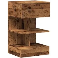 vidaXL Table de chevet vieux bois 40x35x65 cm bois d'ingénierie