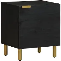 vidaXL Table de chevet noir 40x33x46 cm bois de manguier solide
