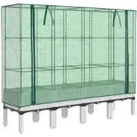 vidaXL Lit surélevé avec serre aspect rotin 160x40x140 cm