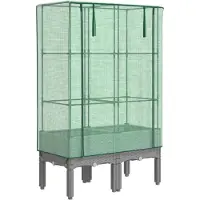 vidaXL Lit surélevé avec serre aspect rotin 80x40x140 cm