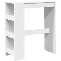 vidaXL Table de bar avec étagère Blanc 90x40x103,5 cm Bois composite