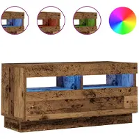 vidaXL Armoire TV avec lampes LED imitation vieux bois 80x35x40 cm
