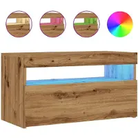 vidaXL Armoire TV avec lampes LED Chêne Artisan 75x35x40 cm