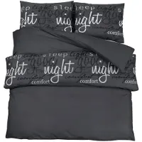 vidaXL Ensemble de literie noir 135x200 cm coton