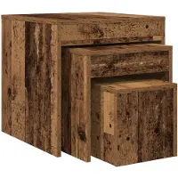 vidaXL Tables gigognes 3 pcs vieux bois bois d'ingénierie