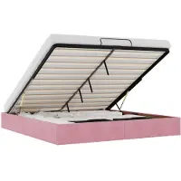 vidaXL Ottoman-lit sans matelas rose 200x200 cm velours
