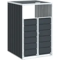 vidaXL Box pour poubelles 1 tonne anthracite 72x81x115 cm acier