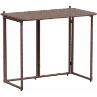 vidaXL Table de jardin pliante brune 90x51x75 cm Poly rotin