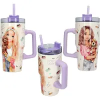 TOPModel 0413966 Gourde Utilisation Quotidienne 600 Ml Silicone, Polypropylène (Pp), Polystyrène, Acier Inoxydable Multicolore
