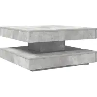 vidaXL Table basse pivotante à 360 degrés gris béton 70x70x34,5 cm
